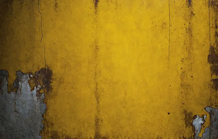 Antique Yellow Paint Grunge Metal Plate Texture Background